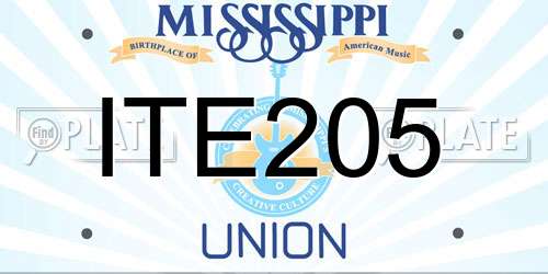 ITE205 Mississippi License Plate