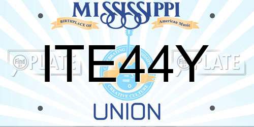 ITE44Y Mississippi License Plate