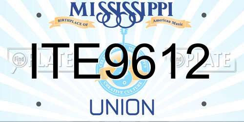 ITE9612 Mississippi License Plate
