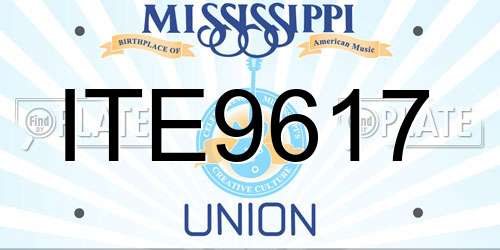 ITE9617 Mississippi License Plate