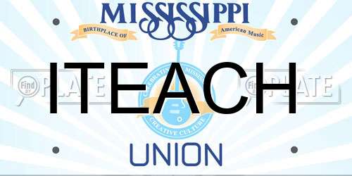 ITEACH Mississippi License Plate