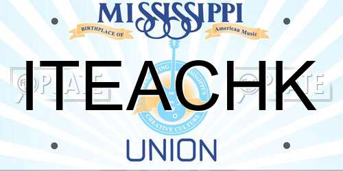 ITEACHK Mississippi License Plate