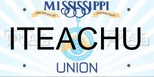 ITEACHU Mississippi License Plate