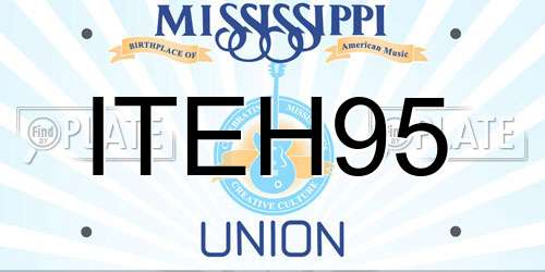 ITEH95 Mississippi License Plate