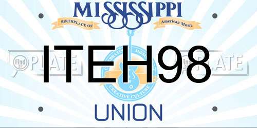 ITEH98 Mississippi License Plate