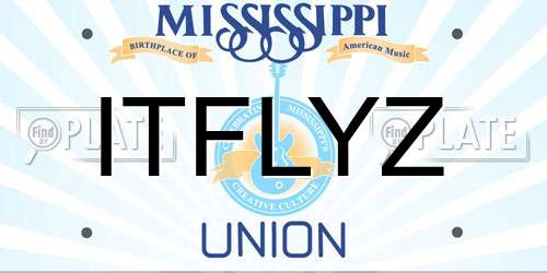 ITFLYZ Mississippi License Plate