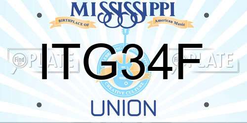 ITG34F Mississippi License Plate