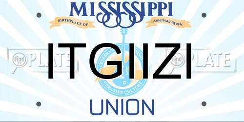 ITGIIZI Mississippi License Plate