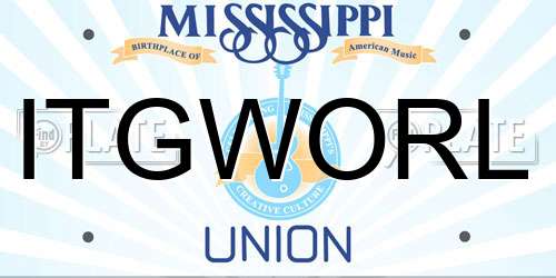 ITGWORL Mississippi License Plate