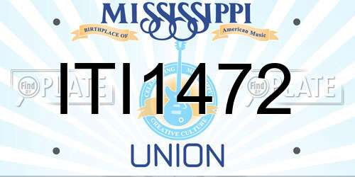 ITI1472 Mississippi License Plate