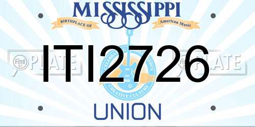 ITI2726 Mississippi License Plate