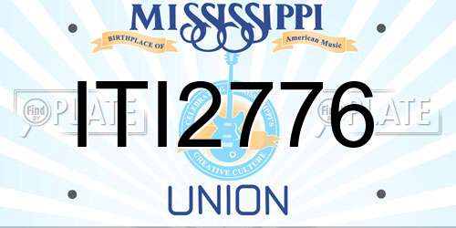 ITI2776 Mississippi License Plate