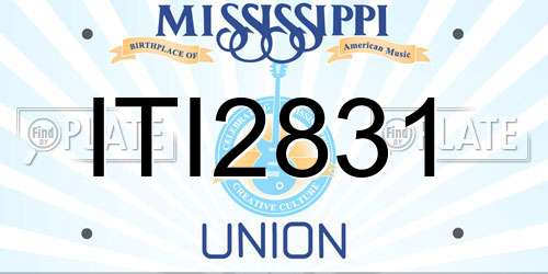 ITI2831 Mississippi License Plate