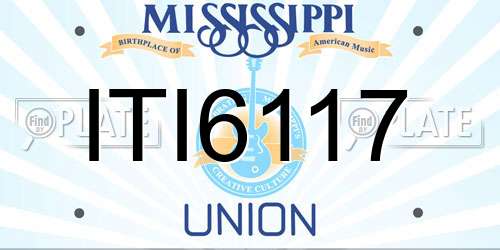 ITI6117 Mississippi License Plate