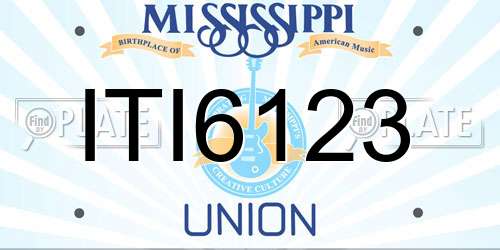 ITI6123 Mississippi License Plate