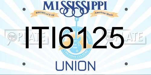ITI6125 Mississippi License Plate