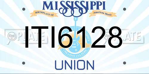 ITI6128 Mississippi License Plate