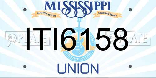 ITI6158 Mississippi License Plate