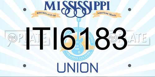 ITI6183 Mississippi License Plate