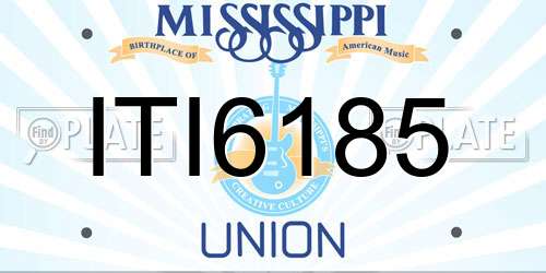 ITI6185 Mississippi License Plate