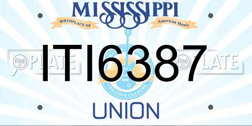 ITI6387 Mississippi License Plate