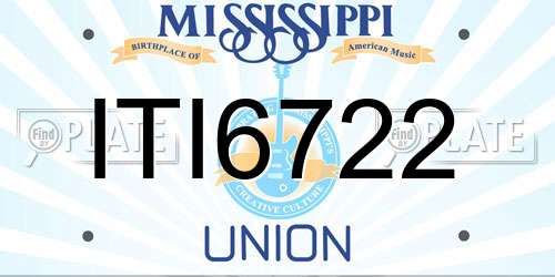 ITI6722 Mississippi License Plate