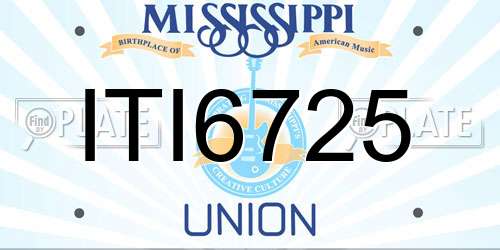 ITI6725 Mississippi License Plate
