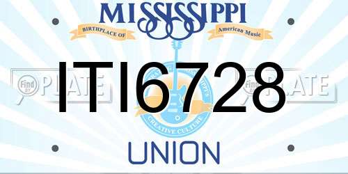 ITI6728 Mississippi License Plate