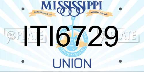 ITI6729 Mississippi License Plate