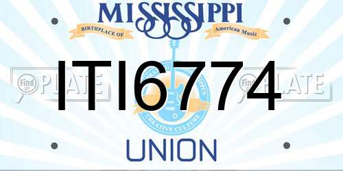 ITI6774 Mississippi License Plate