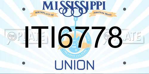 ITI6778 Mississippi License Plate