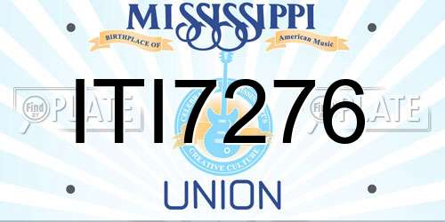 ITI7276 Mississippi License Plate