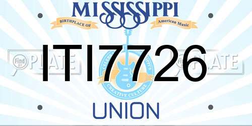 ITI7726 Mississippi License Plate