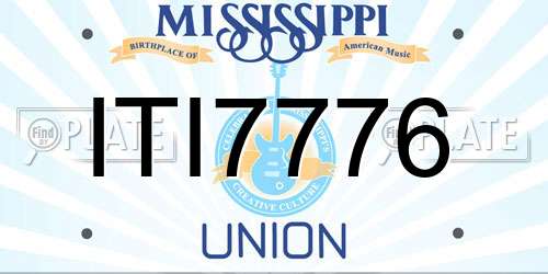 ITI7776 Mississippi License Plate