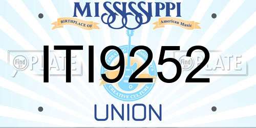 ITI9252 Mississippi License Plate