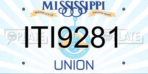 ITI9281 Mississippi License Plate