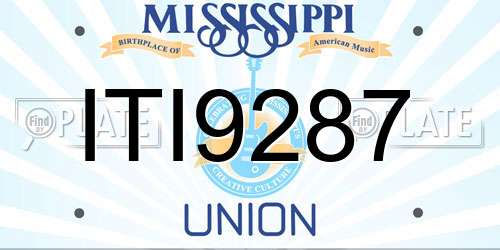 ITI9287 Mississippi License Plate