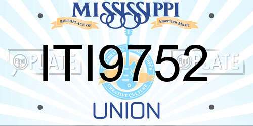 ITI9752 Mississippi License Plate