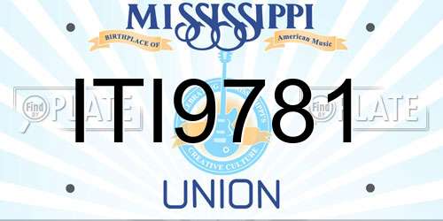 ITI9781 Mississippi License Plate