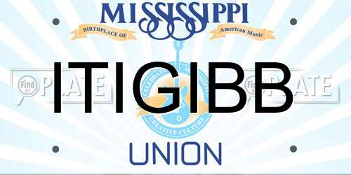 ITIGIBB Mississippi License Plate