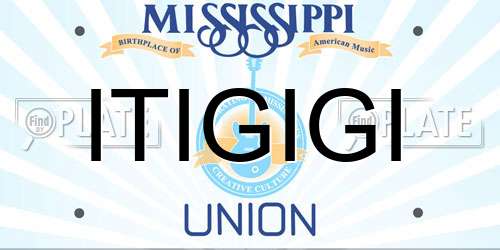 ITIGIGI Mississippi License Plate