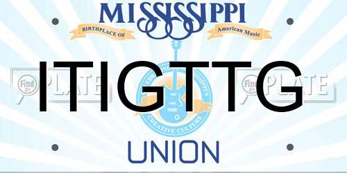 ITIGTTG Mississippi License Plate