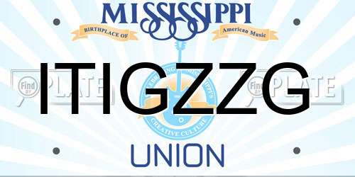 ITIGZZG Mississippi License Plate