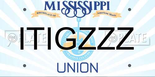 ITIGZZZ Mississippi License Plate