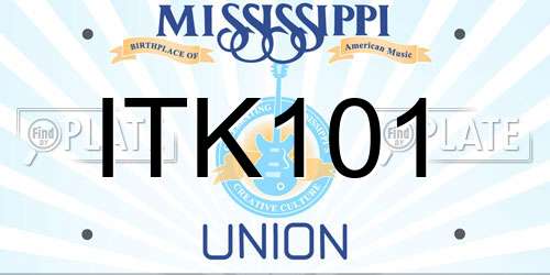 ITK101 Mississippi License Plate