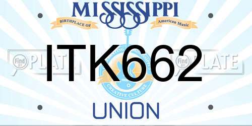 ITK662 Mississippi License Plate