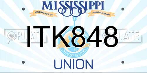 ITK848 Mississippi License Plate