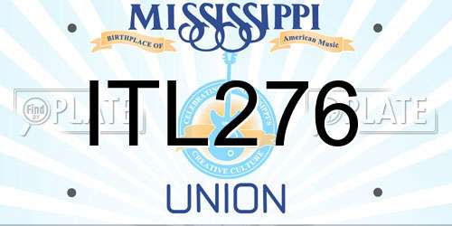 ITL276 Mississippi License Plate
