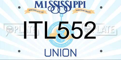 ITL552 Mississippi License Plate