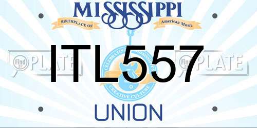 ITL557 Mississippi License Plate